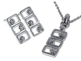 Комплект украшений серьги+подвески, серебро 925, циркон 004 16 21ksp-00143 2009 г инфо 11606w.